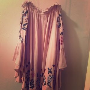 Altar’d state blush off the shoulder dress